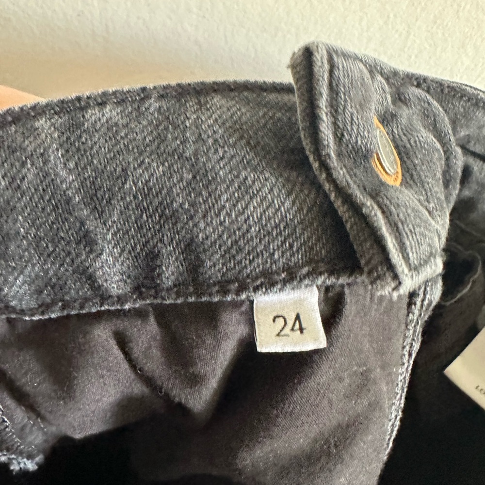 Boyish Washed Black Moonfleet High Rise Button Fly The Andy Denim Midi Skirt - Picture 7 of 9